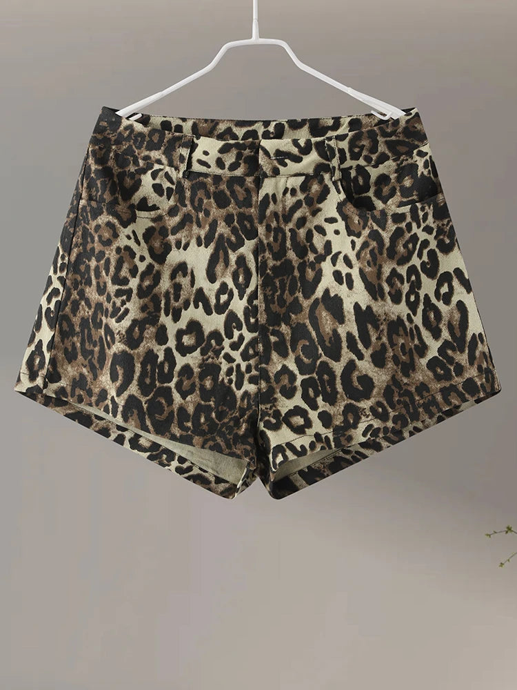 Leopard Print Women Short Pants