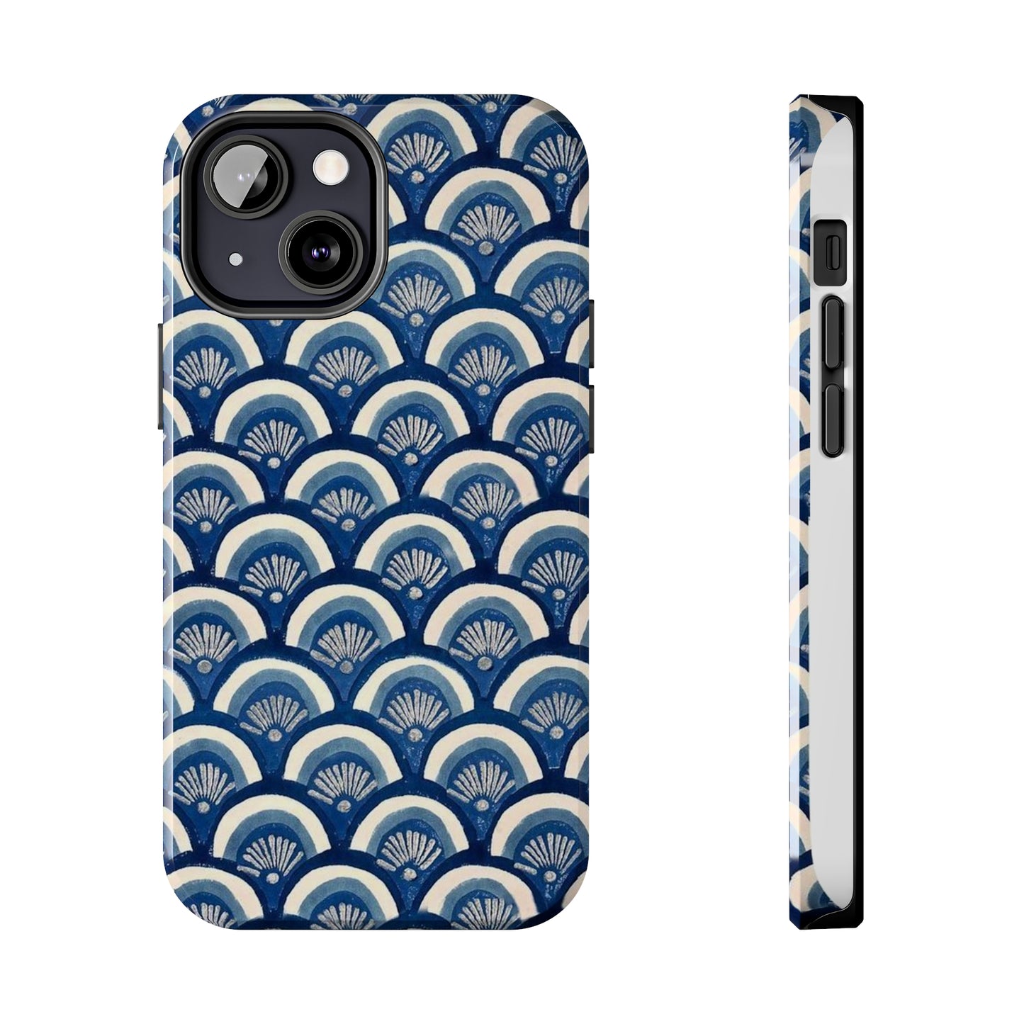 Blue and White Print