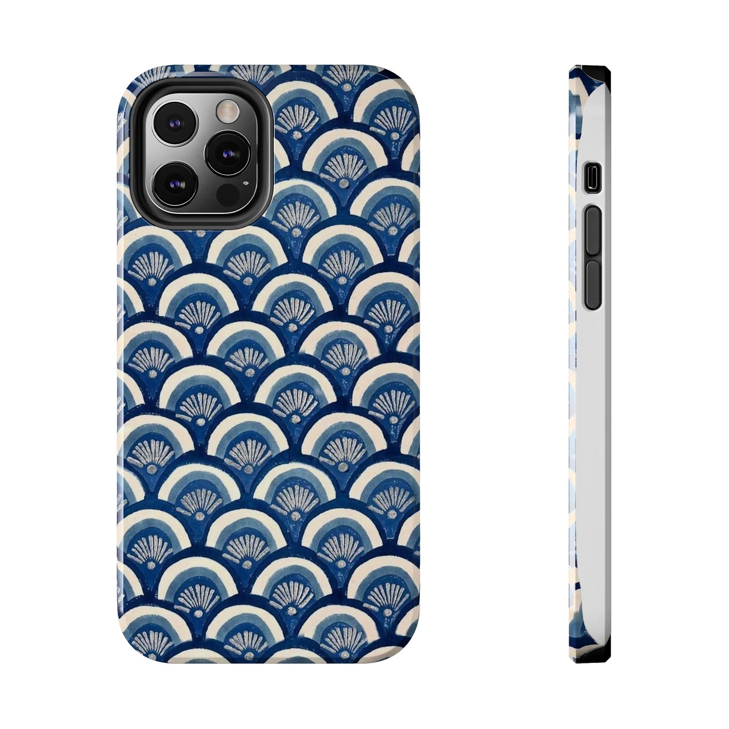 Blue and White Print