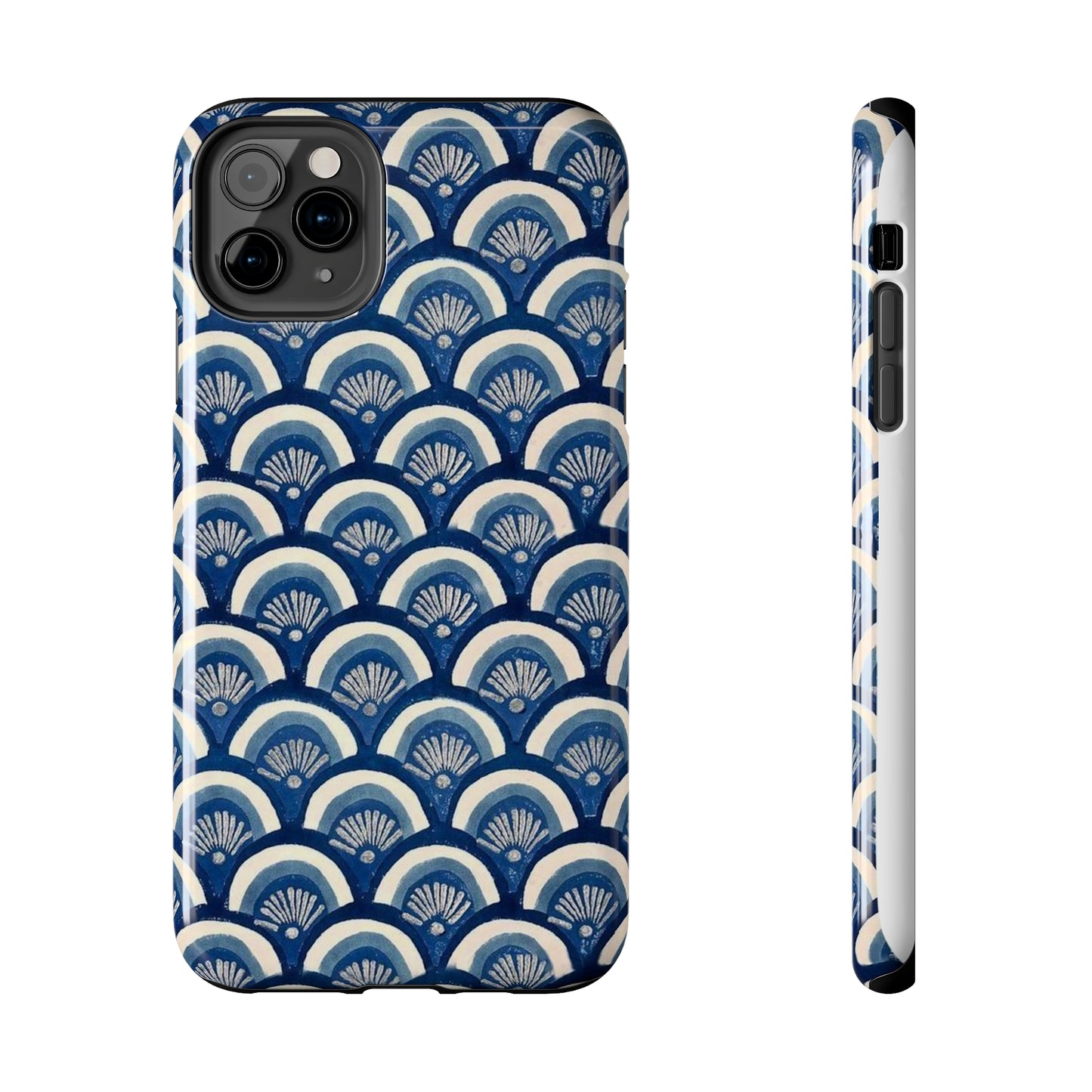 Blue and White Print