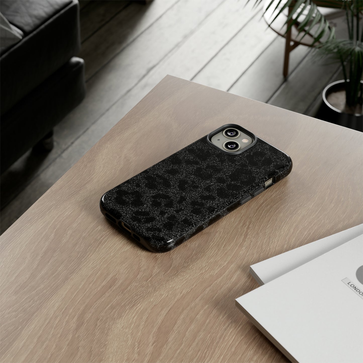 Black Leopard Print Case