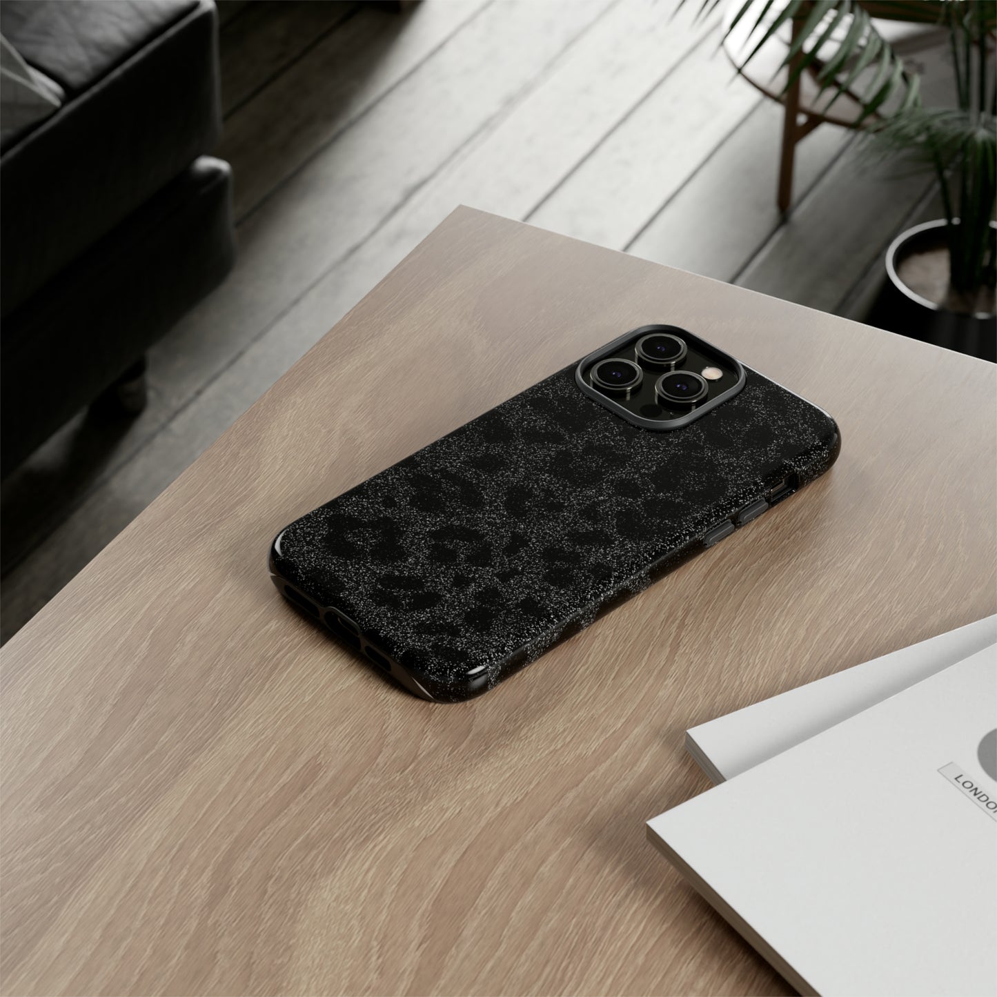 Black Leopard Print Case