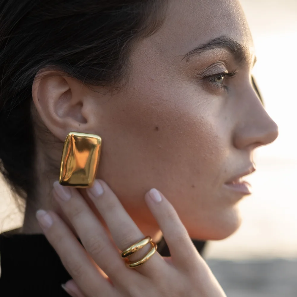 Steel Statement Bold Earrings