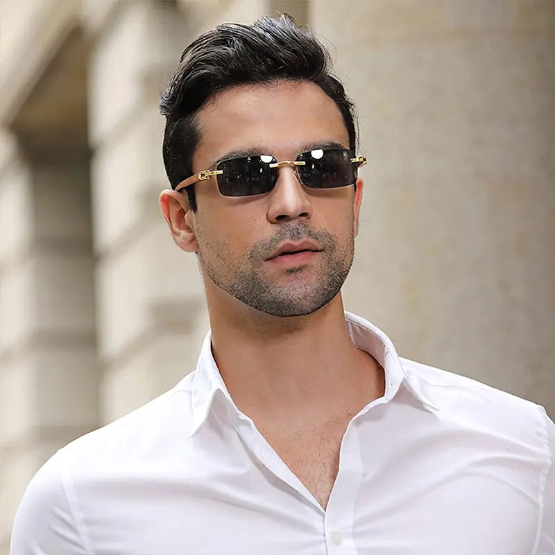 Rectangle Rimless Sunglasses