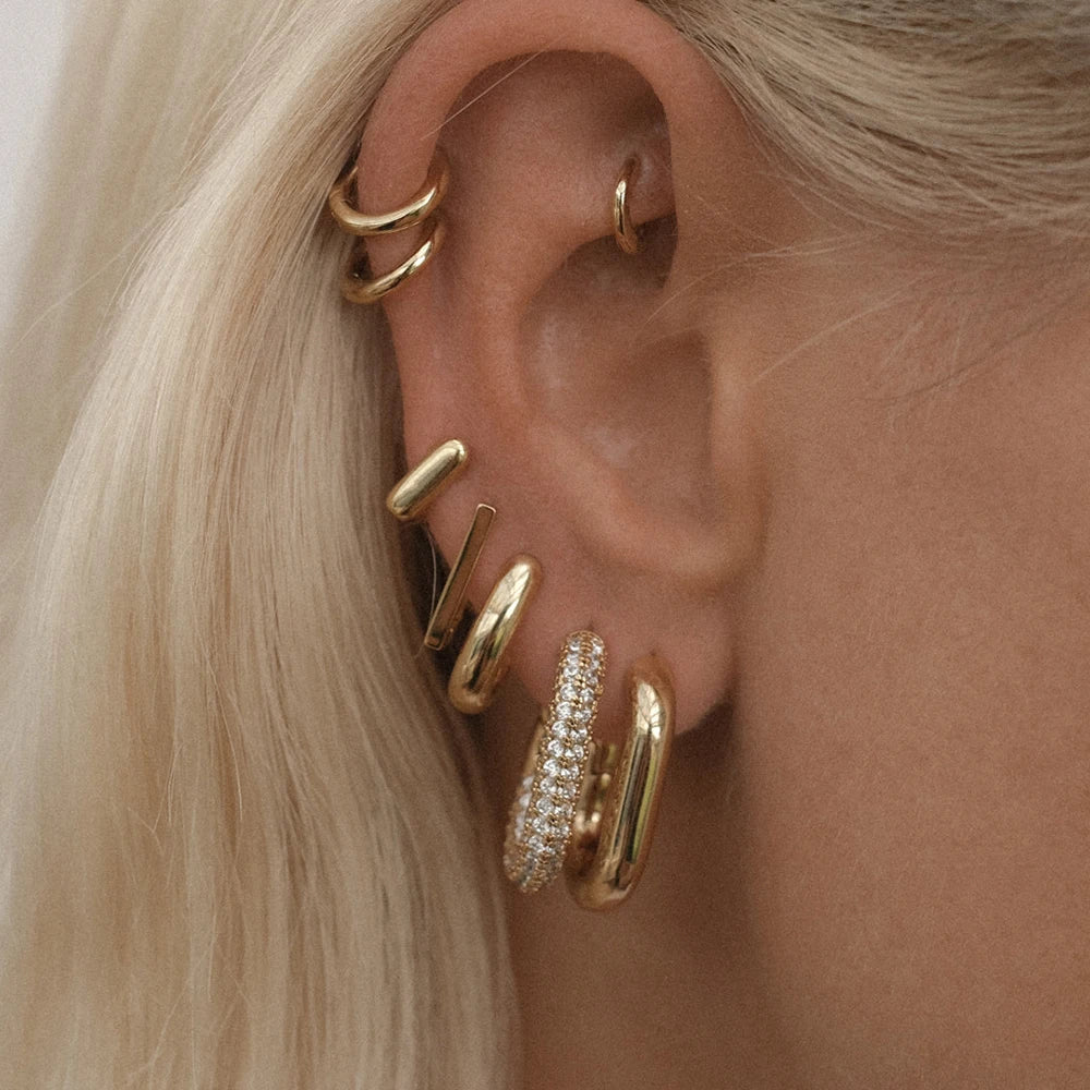 Buckle Hoops Gold Earrings