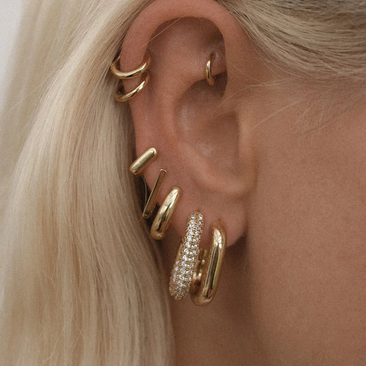 Buckle Hoops Gold Earrings