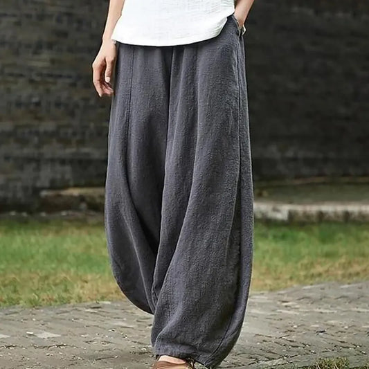 Cotton Linen Wide Leg Pants