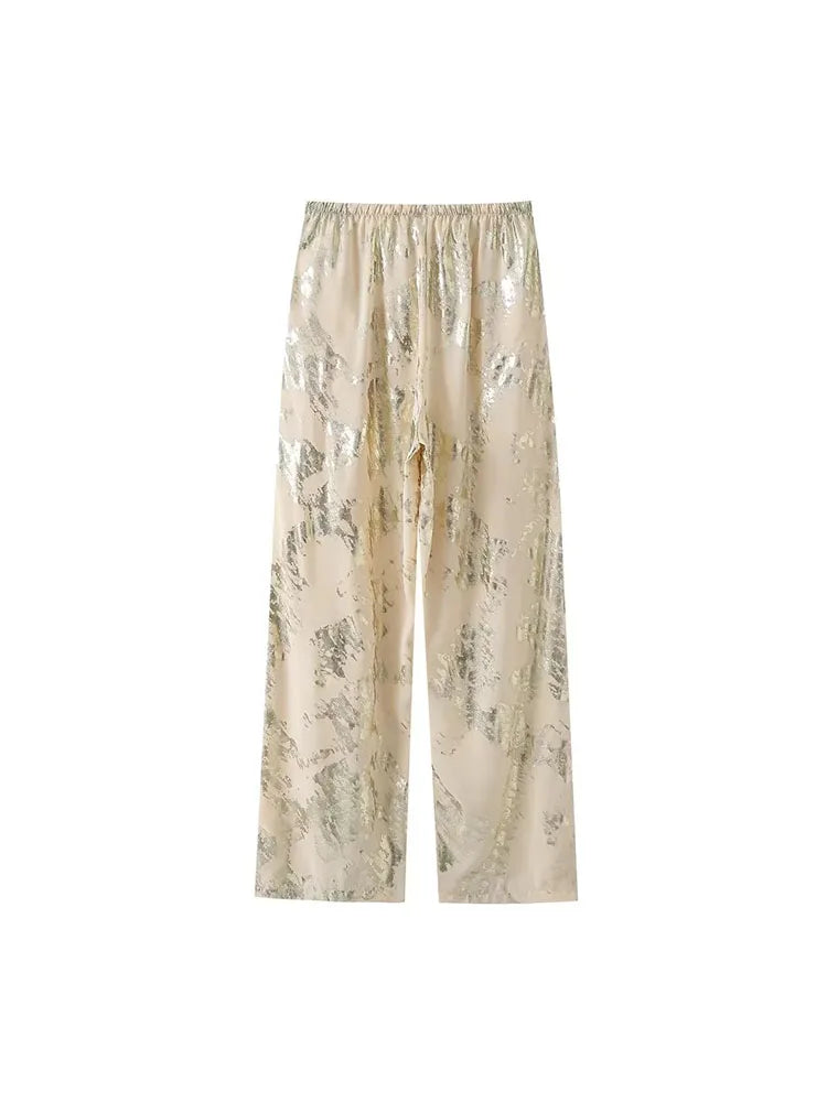 Metal Print Trousers