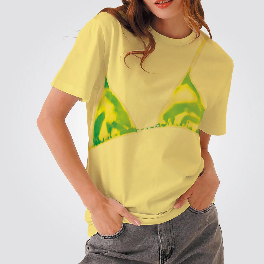 Bikini Print Oversized Shirt