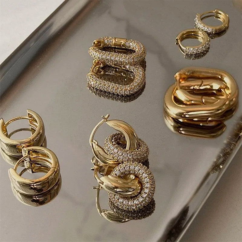 Buckle Hoops Gold Earrings