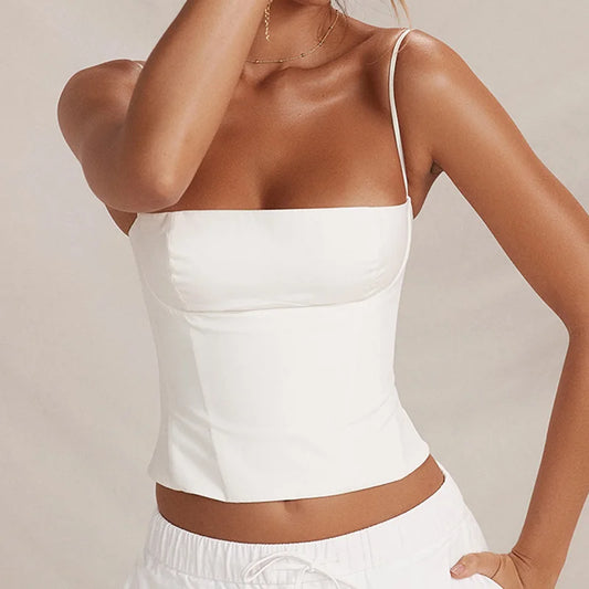 Zip Up Bustier Crop Top