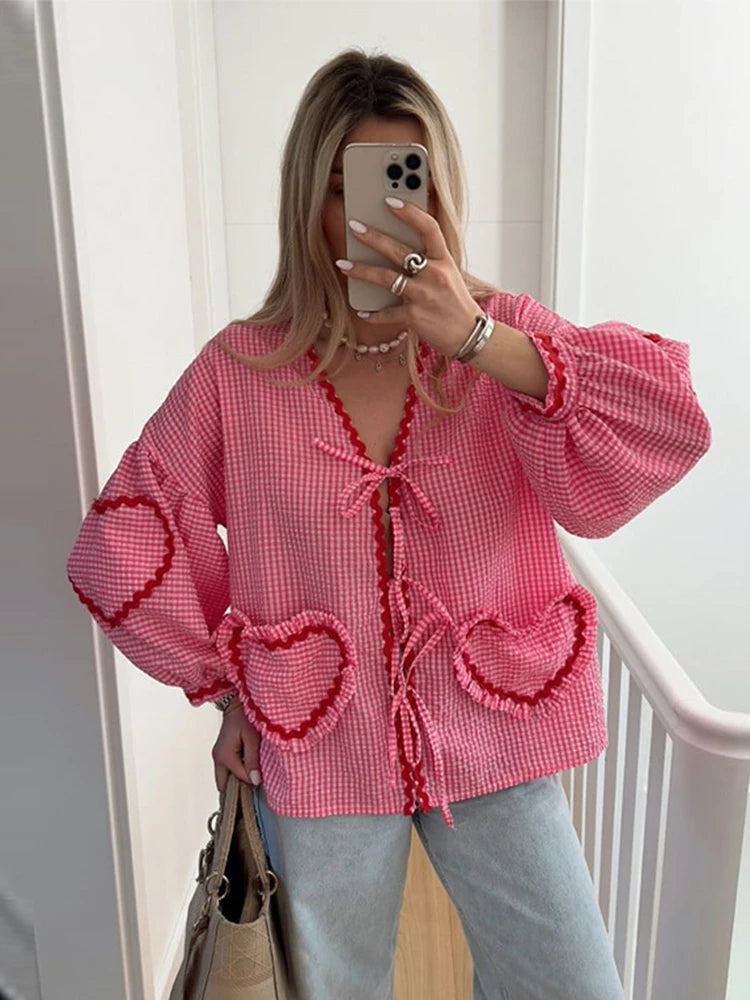 Lace Up Cotton Shirt Stockholm Style