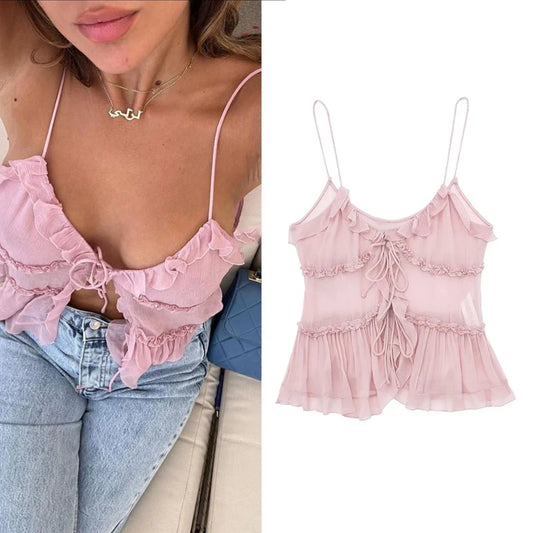 Ruffle Crop Top Camisole