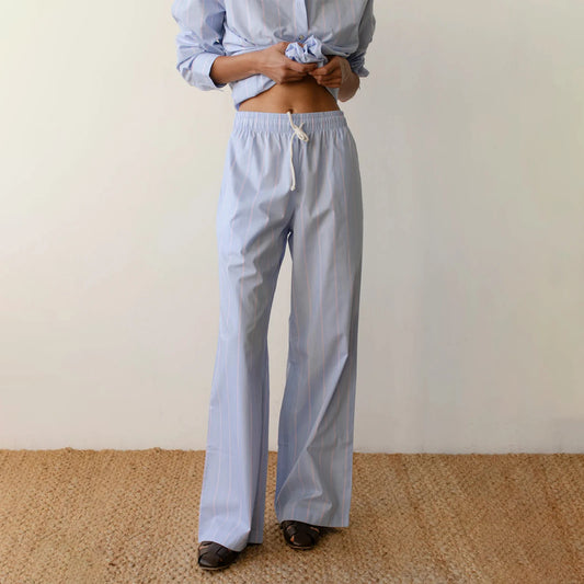 Wide-Leg Pants Striped Trousers