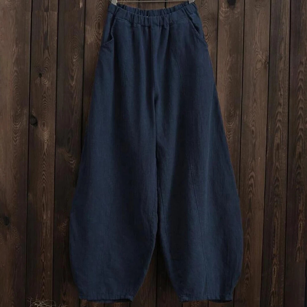 Cotton Linen Wide Leg Pants