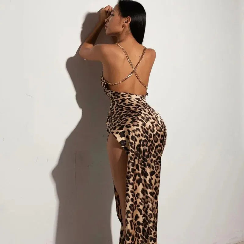 Bodycon Leopard Long Dress