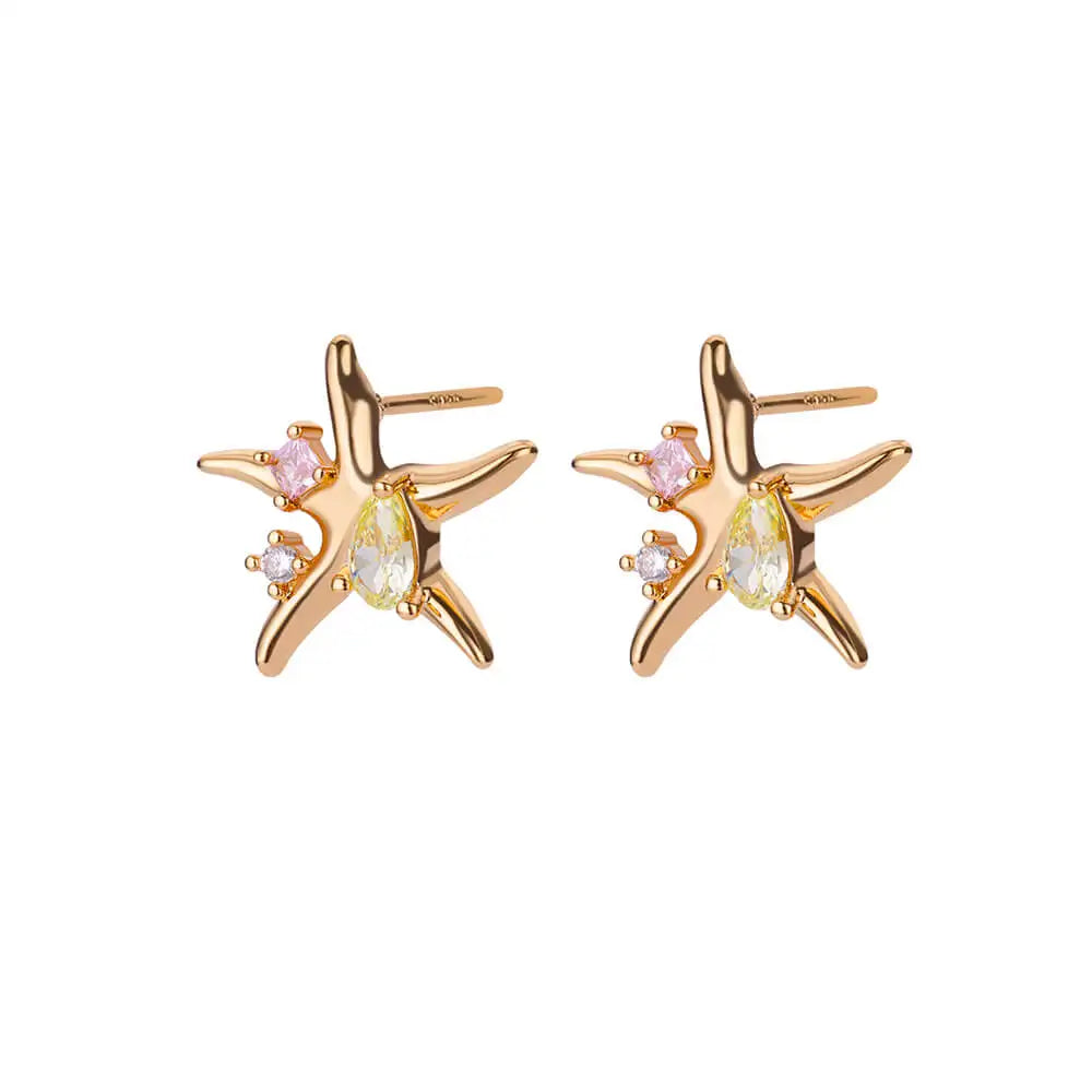 Water Drop Star Studs