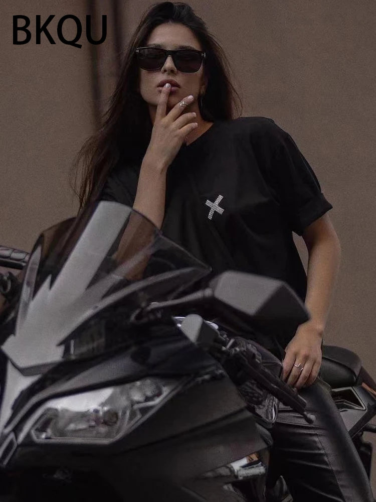 Rhinestone Loose T-Shirt