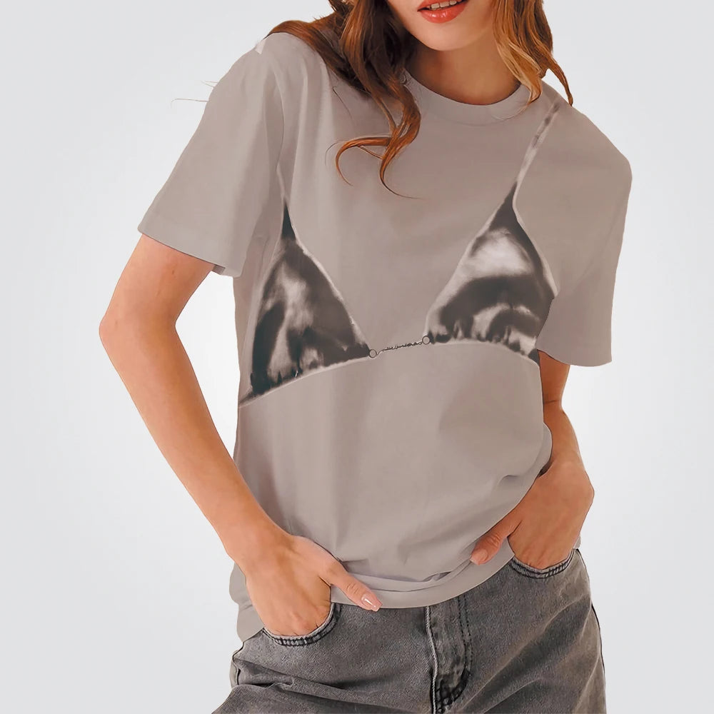 Bikini Print Oversized Shirt