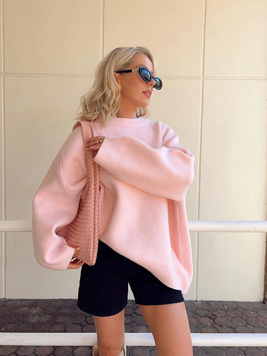 Casual O-neck Long Sleeve Loose Sweater