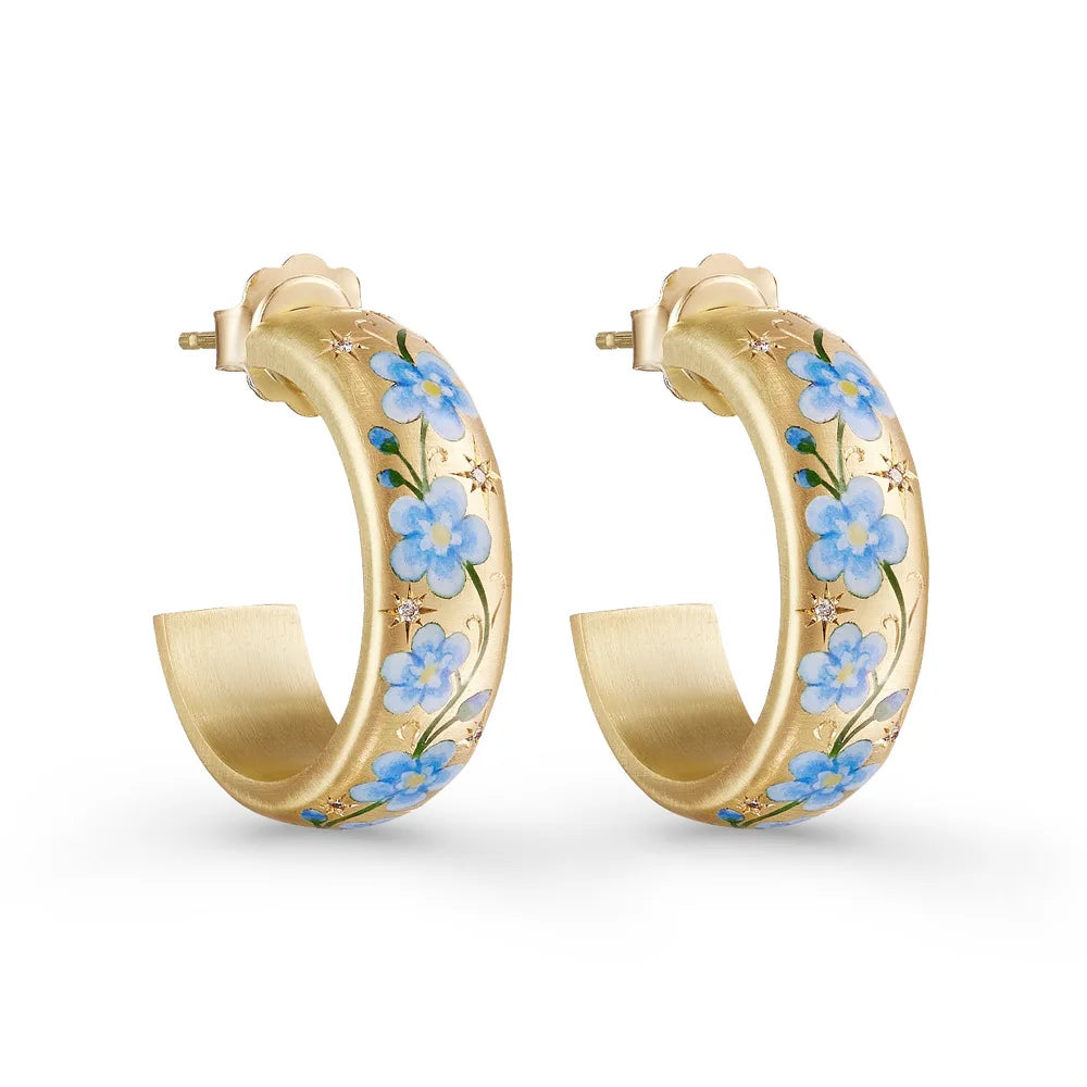 Hand Painted Circle Earrings