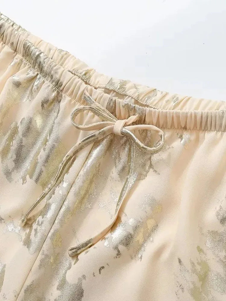 Metal Print Trousers