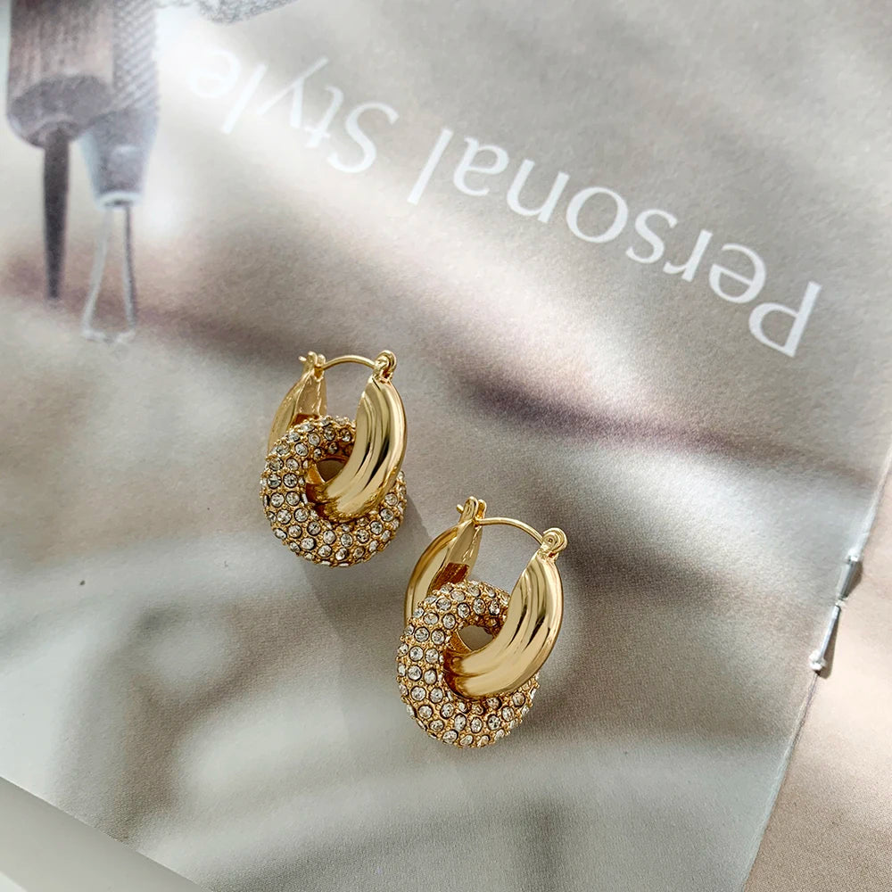 Buckle Hoops Gold Earrings