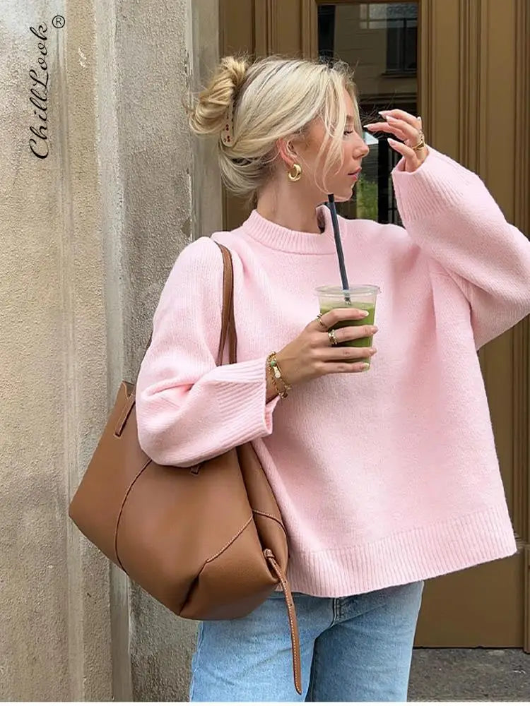Casual O-neck Long Sleeve Loose Sweater