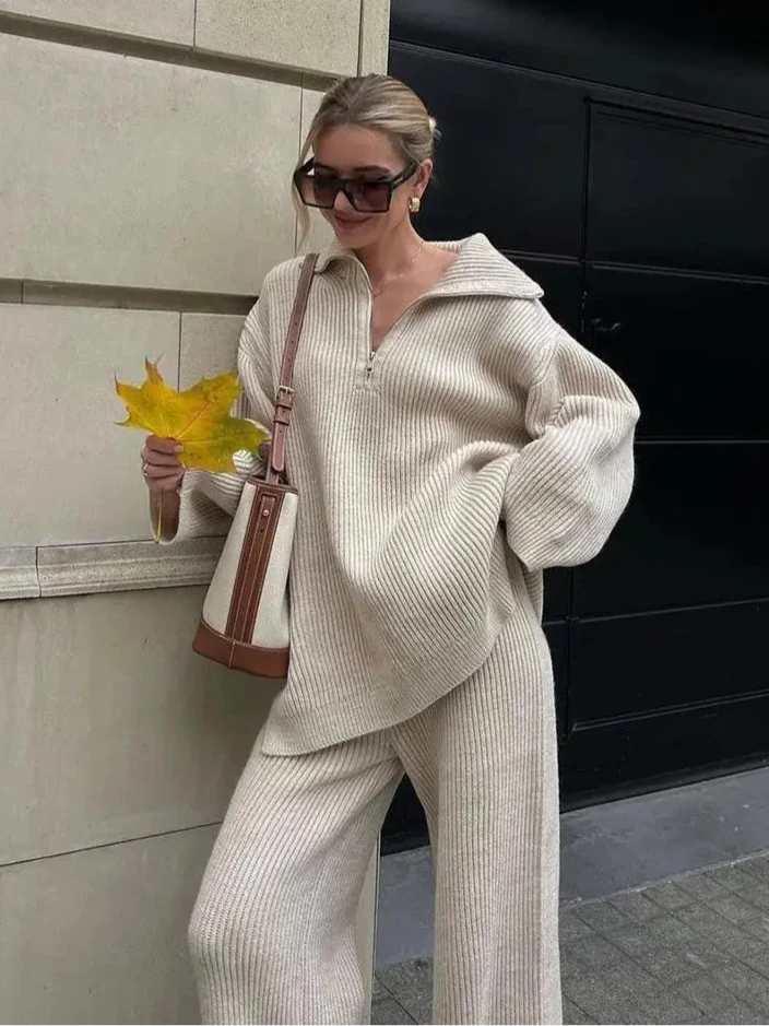 Women Knit Two Piece Set