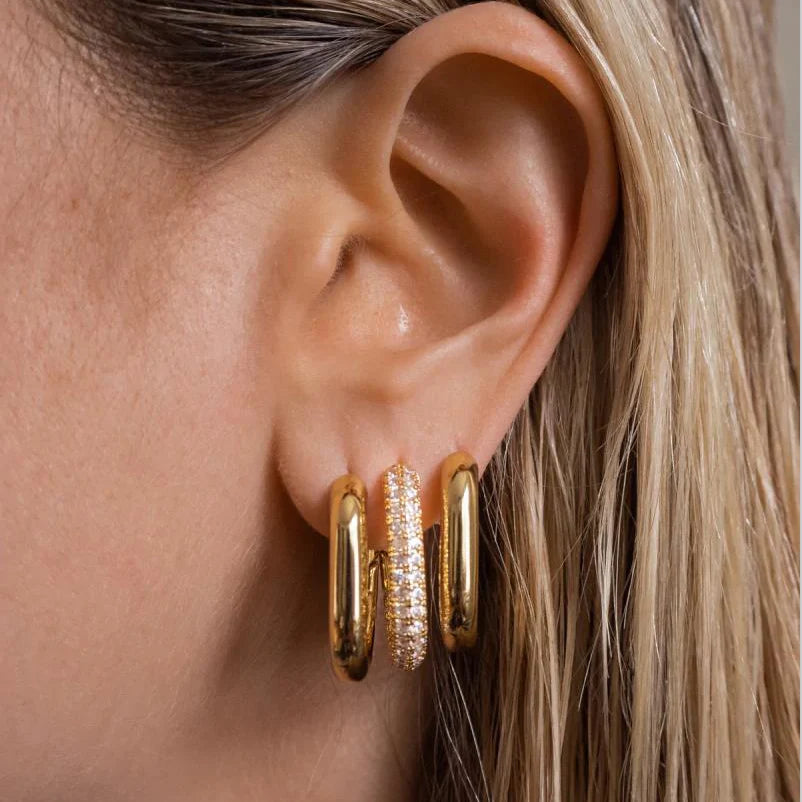 Buckle Hoops Gold Earrings