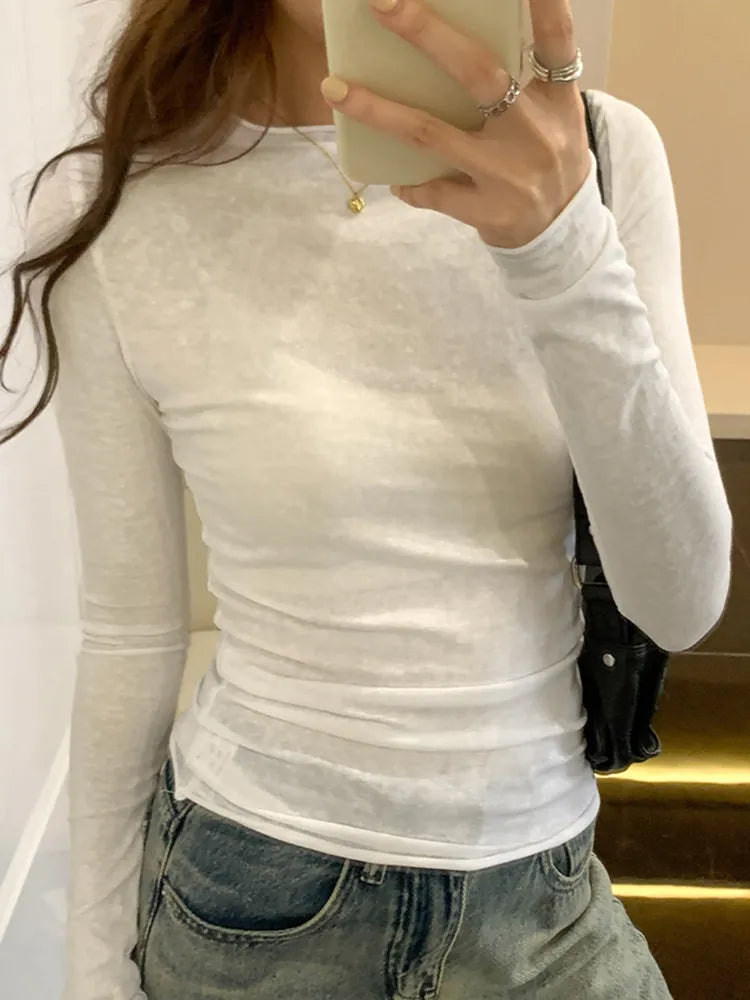 Solid Color Basic Slim Fit Shirt