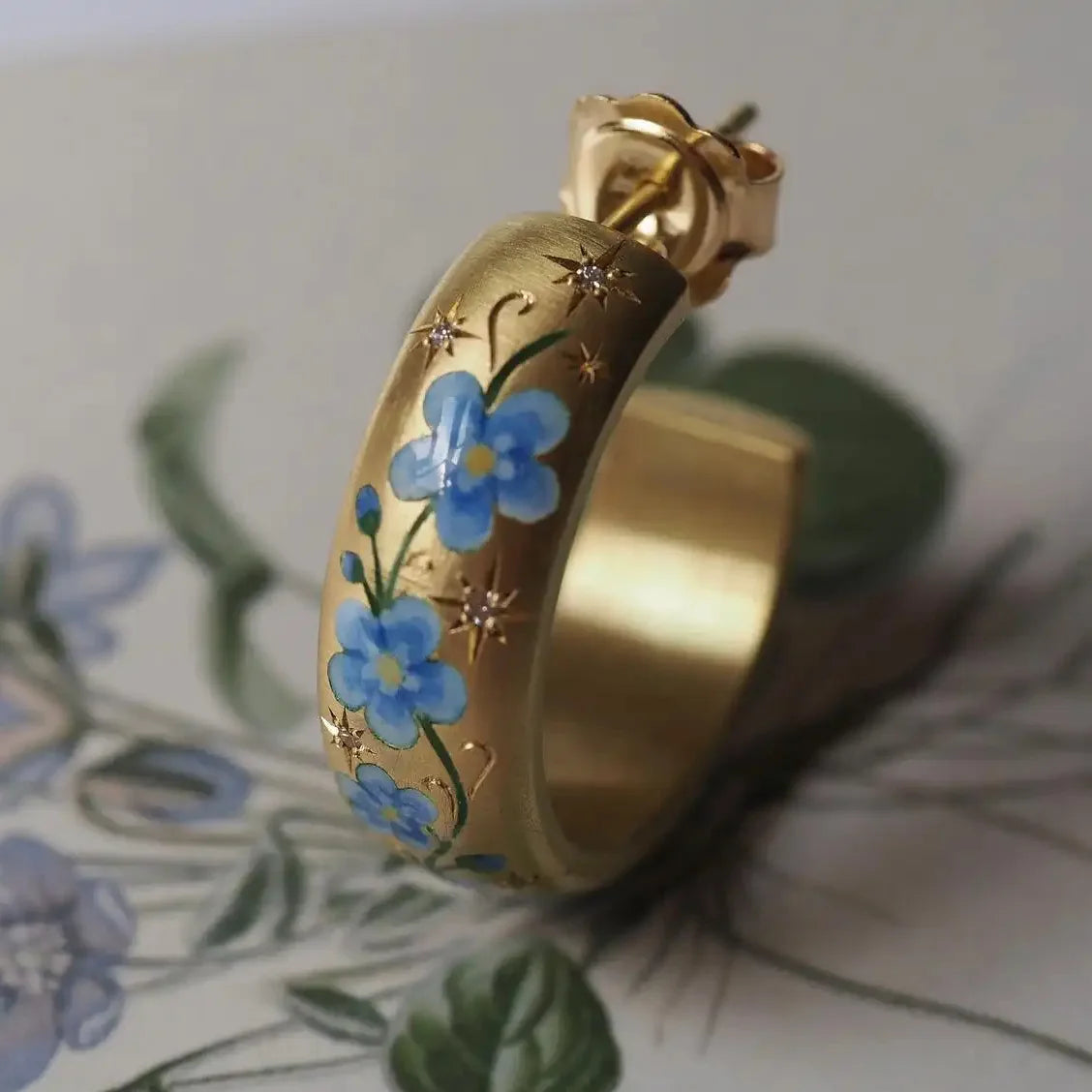 Hand Painted Circle Earrings