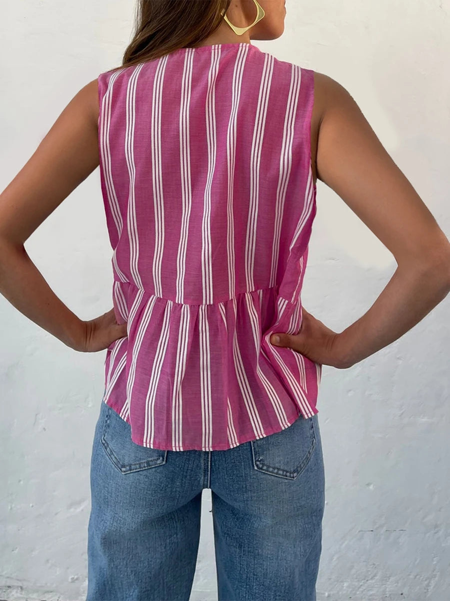 Tie Front Sleeveless Tank Top Chemise