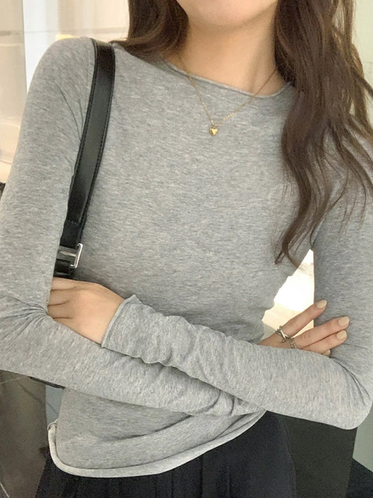 Solid Color Basic Slim Fit Shirt