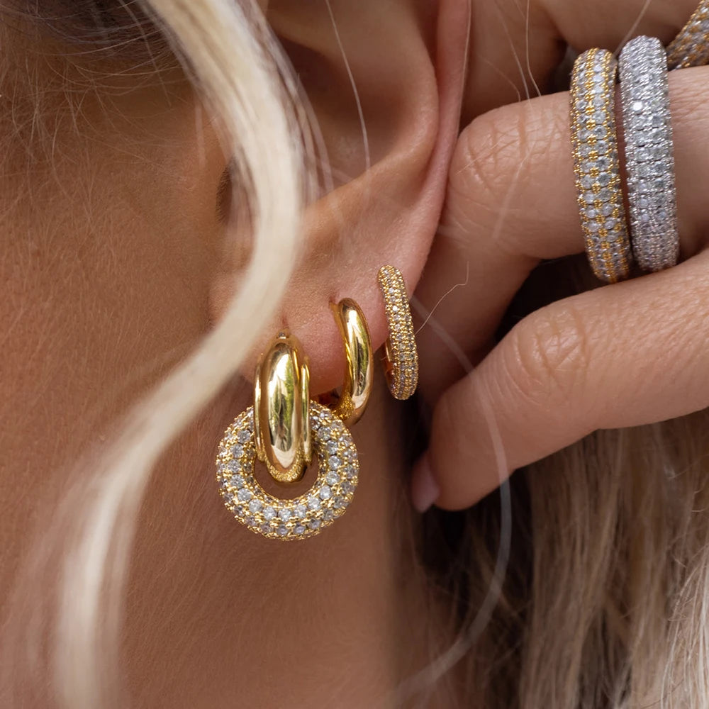 Buckle Hoops Gold Earrings