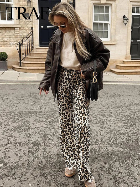 Vintage Leopard Print Pants