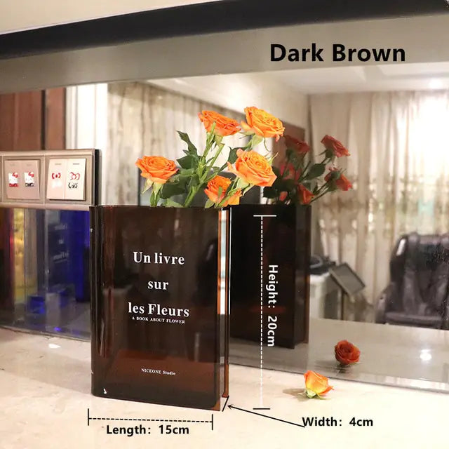 Book Acrylic Flower Vase