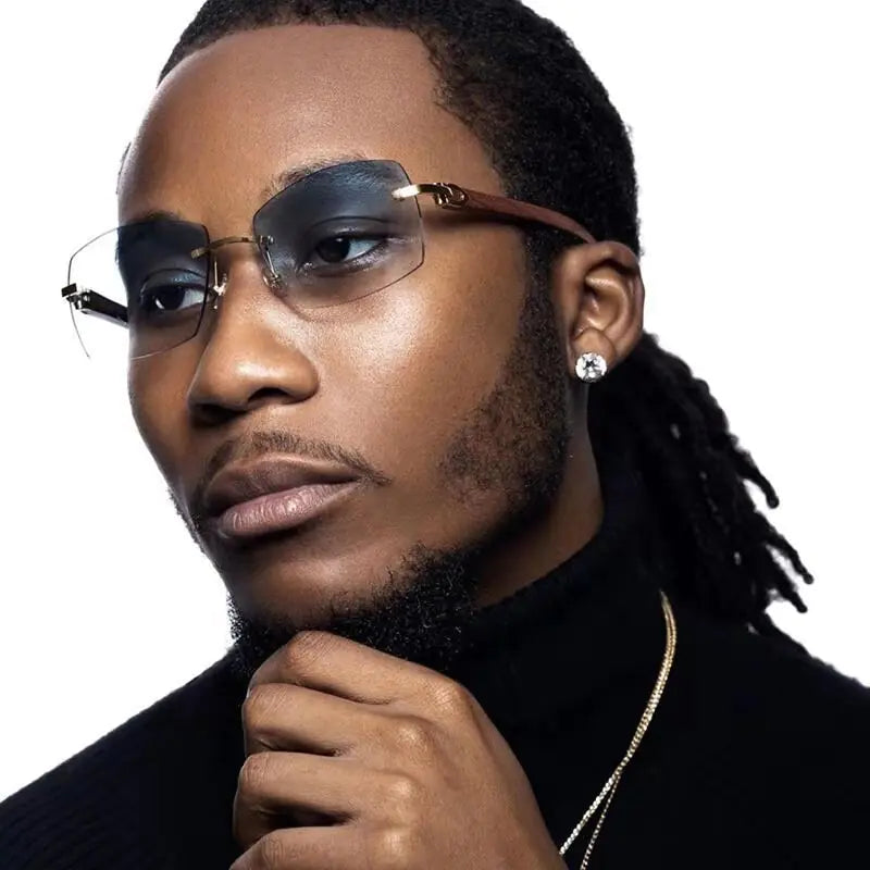 Rectangle Rimless Sunglasses