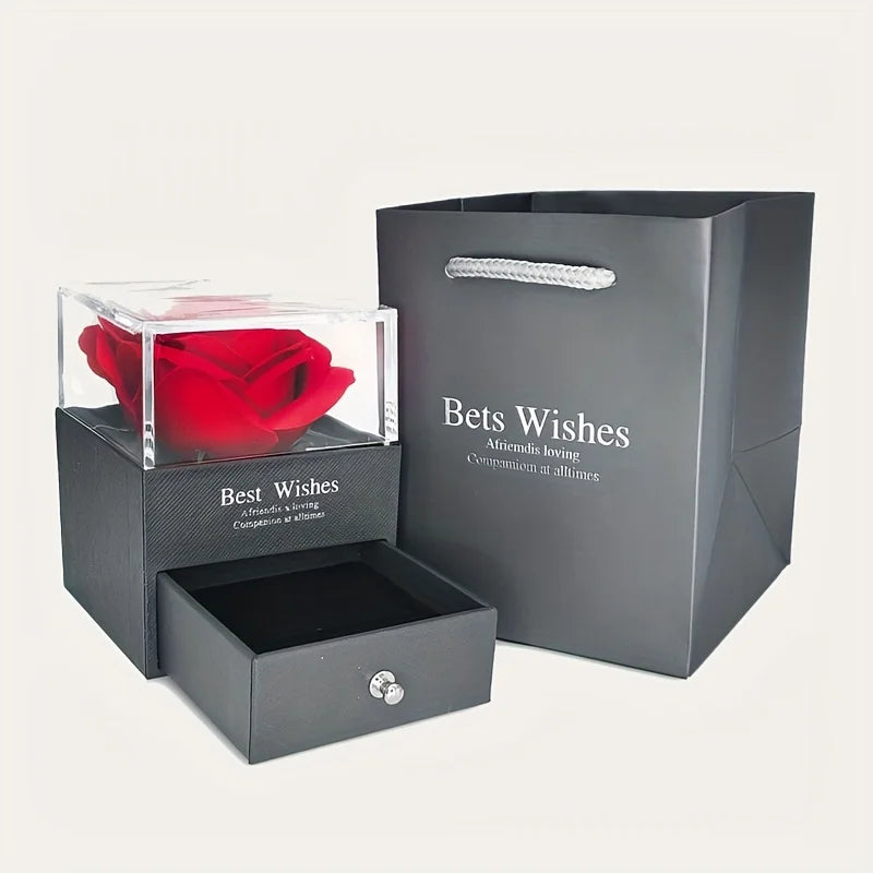 Necklace & Rose Flower Gift Box